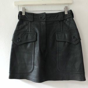 Vintage Leather Cargo Mini Skirt